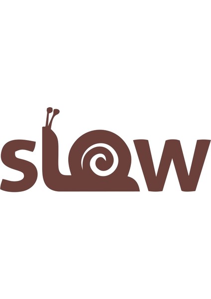 Slow Salyangoz Araba Sticker 17X17 cm Kahverengi