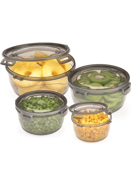 Füme Renkli 4'lü Kapaklı Saklama Kabı Seti, Güçlü ve Şık Tasarım fiyatları