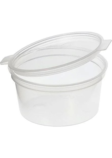 Şeffaf 60 cc Sıcağa Dayanıklı Kapaklı Plastik Sos Kabı, 50'li Paket, Turuncu