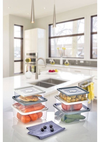 3'lü Çok Amaçlı Saklama Kabı Seti, Gri Beyaz, Şık ve Dayanıklı Plastik Tasarım fiyatları