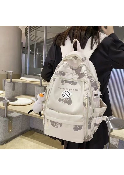 Öğrenci Çok Yönlü Siyah Okul Çantası Retro Öğrenci Sırt Çantası (Yurt Dışından) modelleri