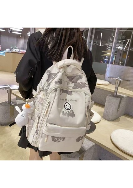 Öğrenci Çok Yönlü Siyah Okul Çantası Retro Öğrenci Sırt Çantası (Yurt Dışından) fırsatları