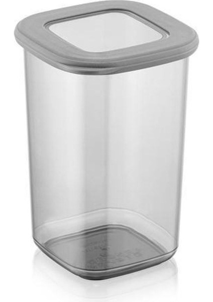 Gri Kare Saklama Kabı 1200 ml, 2'li, Pratik ve Şık Mutfak Gereci
