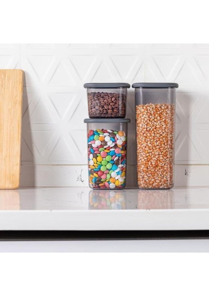 Gri Kare Saklama Kabı 1200 ml, 2'li, Pratik ve Şık Mutfak Gereci fiyatları