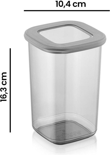 Gri Kare Saklama Kabı 1200 ml, 2'li, Pratik ve Şık Mutfak Gereci fırsatları