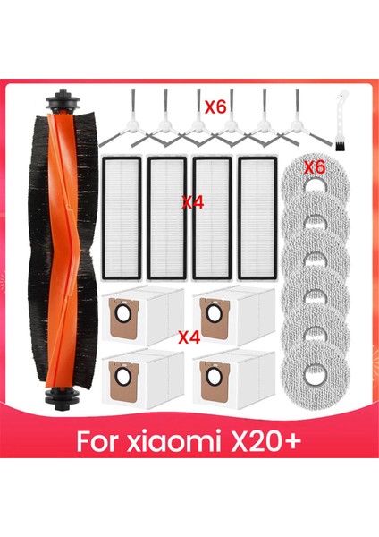 Xiaomi X20+ Elektrikli Süpürge Için Aksesuar Seti, Xiaomi X20 Plus Robot Elektrikli Süpürge Için Aksesuarlar Yedek Parçalar (Yurt Dışından)