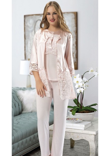 Pudra Penye Pijama Takımı - 1417