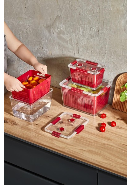 3'lü Saklama Kabı Seti, Bordo, 2-4-7 Lt, Pratik ve Şık Organize Çözümü indirimleri