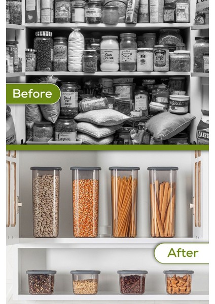 15'li Hava Geçirmez Saklama Kabı Seti, Antrasit, Plastik, 25+ Parça, Gri fiyatları