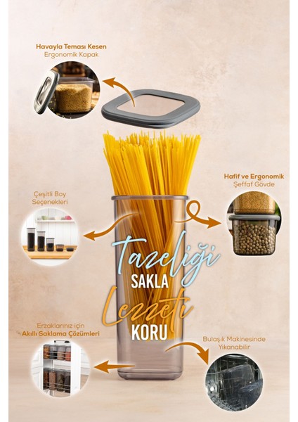 15'li Hava Geçirmez Saklama Kabı Seti, Antrasit, Plastik, 25+ Parça, Gri fırsatları