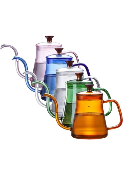 - Cam Borosilikat Kettle Ibrik 600 ml Ateşe Dayanıklı Şeffaf Pitcher