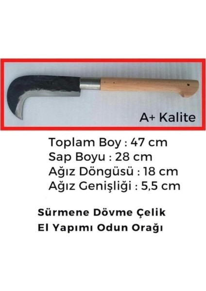 Yıldızlı Dövme Çelik Tahra Orak Odun Budama Dal Kesme Sürmeneden
