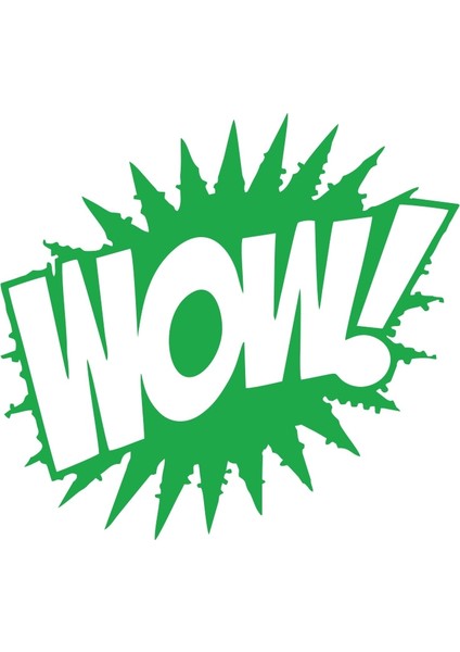 Wow Araba Sticker 17X17 cm Yeşil