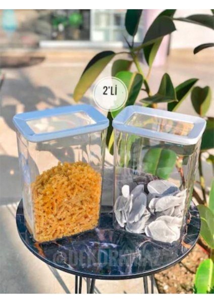 Şeffaf 2200 ml Dikdörtgen Saklama Kabı 8'li Set, Plastik, Turuncu Renk