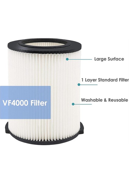 Ridgid Vacs 5-20 Galon Için 2 Paket Islak/kuru Vakum Filtresi VF4000, Husky 6-9 Galon Vakum Için VF4000 Filtre Yedeği (Yurt Dışından) modelleri