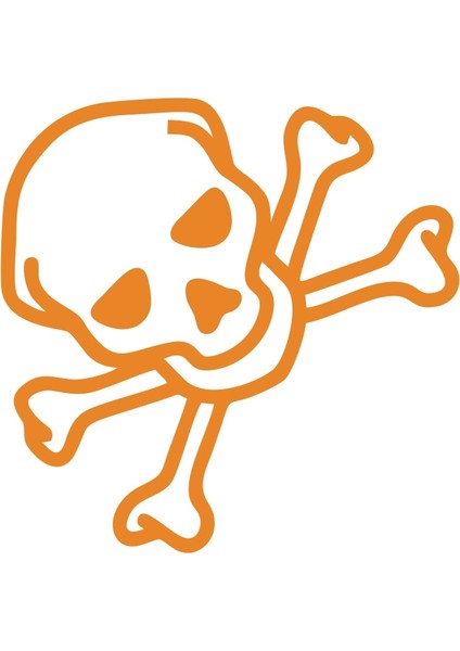 Iskelet Kafası Araba Sticker 17X17 cm Turuncu