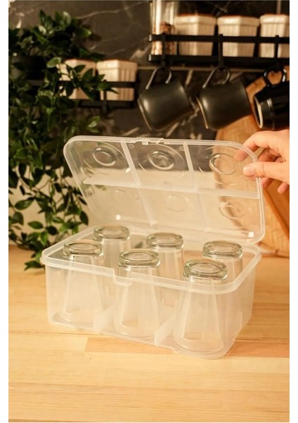 6 Bölmeli Çok Renkli Su Bardağı Saklama Kabı, Plastik, Pratik ve Şık Tasarım modelleri