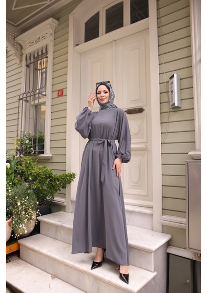 Oversize Balon Kol Elbise-Medine Ipeği fiyatları