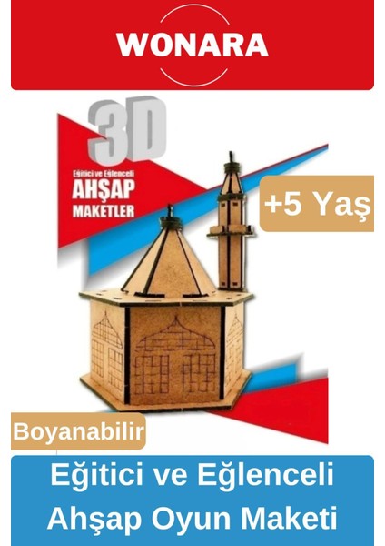 3D Eğitici Zeka Geliştirici Boyanabilir Ahşap Puzzle - Ebeveyn ve Çocuk Için Demonte Oyun Maketi