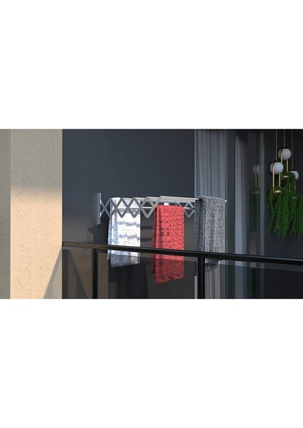 Akordiyon Tipi Katlanır Alüminyum Çamaşır Kurutma Askısı 70 cm 9 Askılı Balkon Banyo Kurutma Askısı modelleri