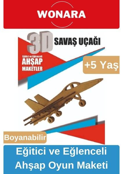 3D Eğitici Zeka Geliştirici Boyanabilir Ahşap Puzzle - Ebeveyn ve Çocuk Için Demonte Oyun Maketi