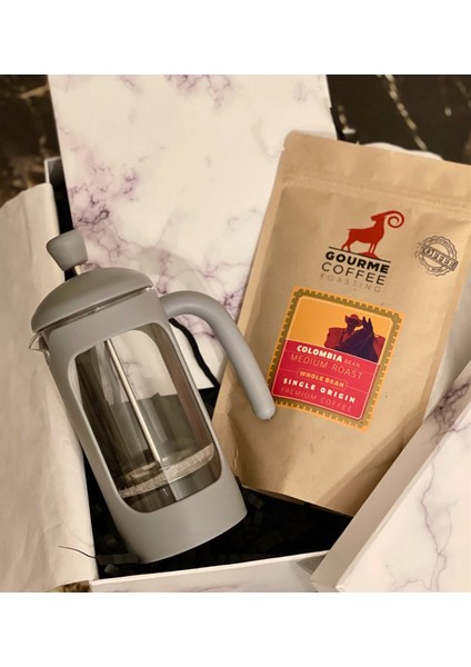 Beyaz Mermer French Press & Filitre Kahve Sevgiliye Hediye Seti fırsatları