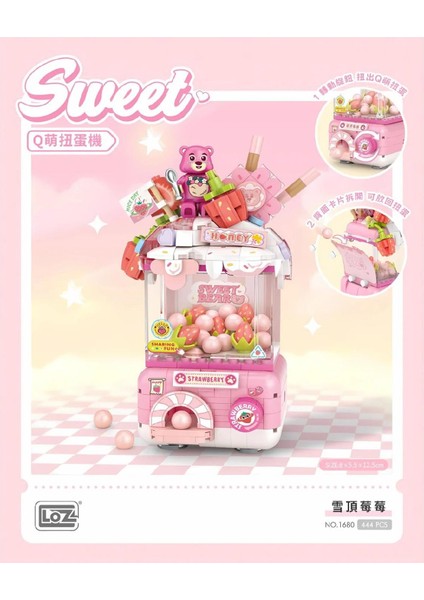 Loz Mini Gashapon Makineleri Block LEGO Pembe 444 Parça (LZ1680) Gko