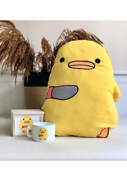 Civciv Tasarımlı Kutulu Kupa ve Yastık Set