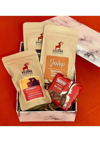 Özel Kutulu Çikolata Filtre Kahve Sahlep Sıcak Çikolata Kadınlara Özel Seti
