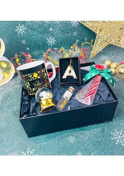 Mutlu Yıllar Tasarım Altınyaldızlı Melek Kar Küreli Yılbaşı