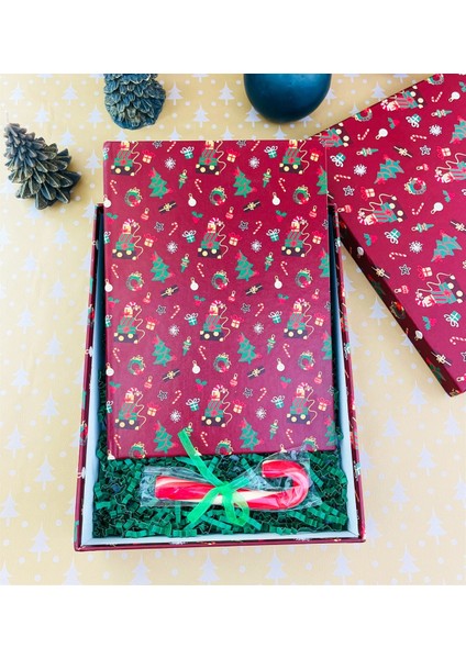 Baston Şekerli Kırmızı Yılbaşı Hediye Seti