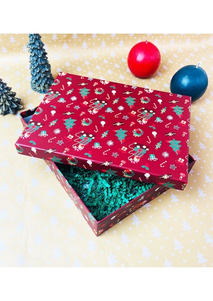 Kırmızı Kutulu Yılbaşı Tasarımlı Hediye Seti fiyatları