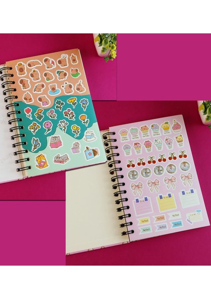 Pembe Sakura 3'lü Mini Hediye Kutusu ve Dot Defter, Doodle Book Set modelleri