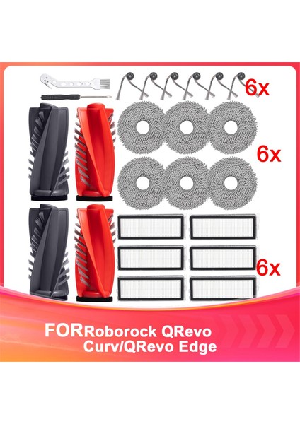 Roborock Qrevo Curv/qrevo Edge/q Revo Curv S5X Robot Süpürge Için Yedek Parçalar, Ana Fırçalar, Filtreler, Paspas Pedleri (Yurt Dışından)