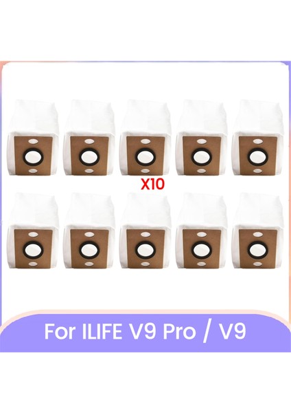 Ilıfe V9 Pro / V9 Kendiliğinden Boşalan Robot Süpürge Aksesuarı Için Toz Torbası Yedek Parçaları 10 Adet (Yurt Dışından)
