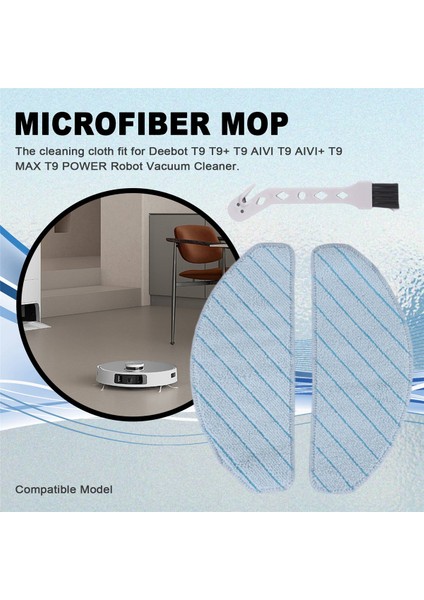Yıkanabilir Paspas Pedleri Ecovacs Deebot T9+ T9 Aıvı T9 Aıvı+ T9 Max T9 Power Robot Süpürge Için Yedek, 8'li Paket (Yurt Dışından)