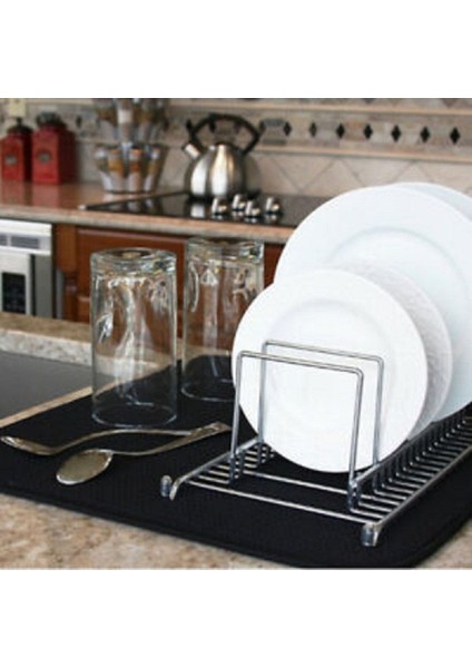 Bambu Siyah Emici Bulaşık Kurutma Örtüsü, Pratik ve Şık Aksesuar 36x46