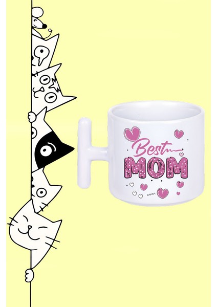 En Iyi Anne Best Mom Anneler Günü Tasarım Baskılı Beyaz T Sap Kupa Bardak