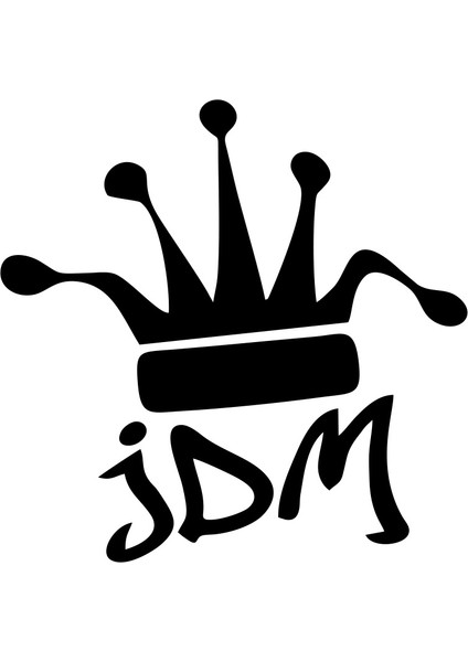Jdm Kral Tacı Araba Sticker 17X17 cm Siyah