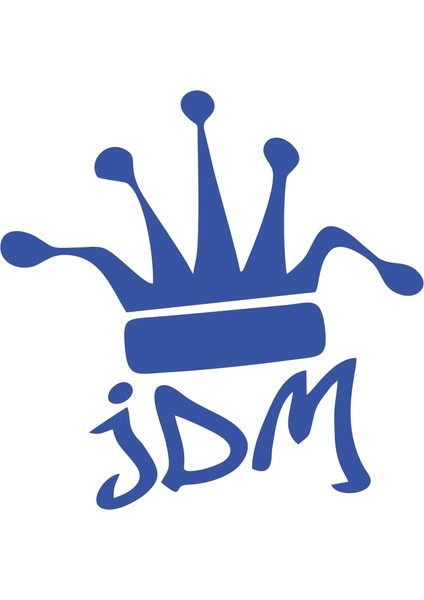 Jdm Kral Tacı Araba Sticker 17X17 cm Mavi