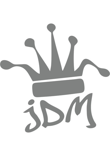 Jdm Kral Tacı Araba Sticker 17X17 cm Gri