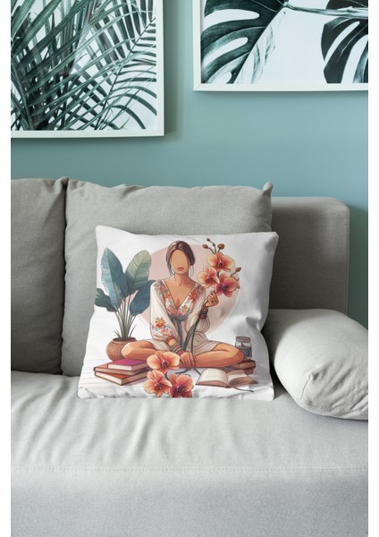 Bohem Desen Çift Taraflı Dijital Baskı Kırlent Kılıfı (Bohem Cushion Cover)