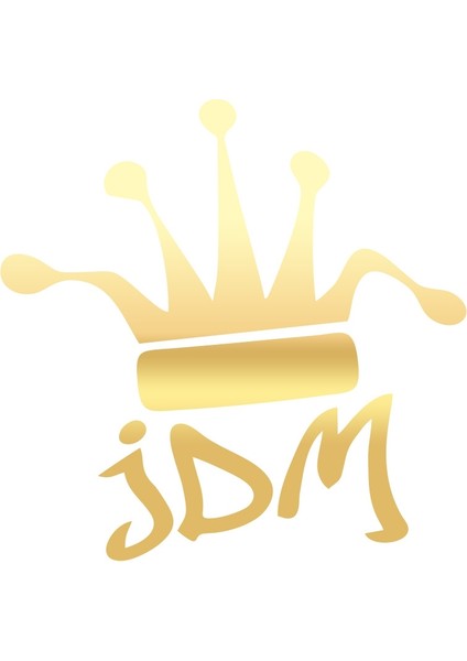 Jdm Kral Tacı Araba Sticker 17X17 cm Gold