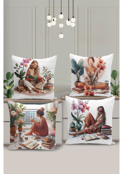 Bohem Desen Çift Taraflı Dijital Baskı Kırlent Kılıfı (Bohem Cushion Cover)