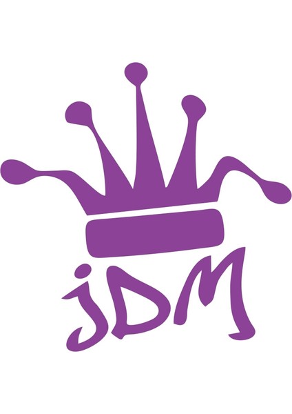 Jdm Kral Tacı Araba Sticker 17X17 cm Mor