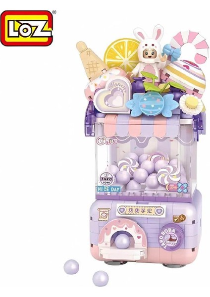 Loz Mini Gashapon Makineleri Block LEGO Yapı Oyuncağı Mor 428 Parça (LZ1679) Gko