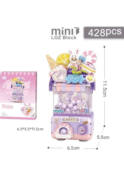 Loz Mini Gashapon Makineleri Block LEGO Yapı Oyuncağı Mor 428 Parça (LZ1679) Gko