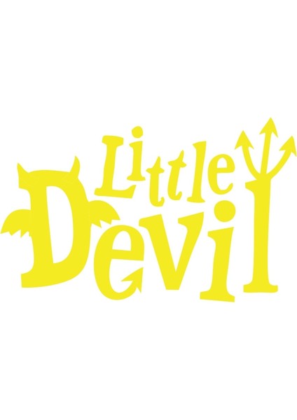 Little Devil Araba Sticker 17X17 cm Sarı