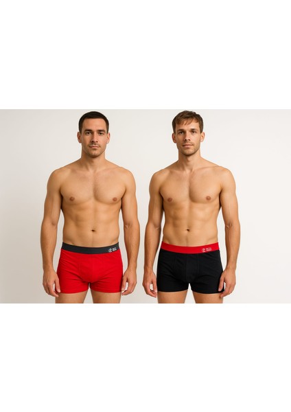 2 li Paket Modal Yüksek Hava Geçirgenliği Erkek Boxer 1004