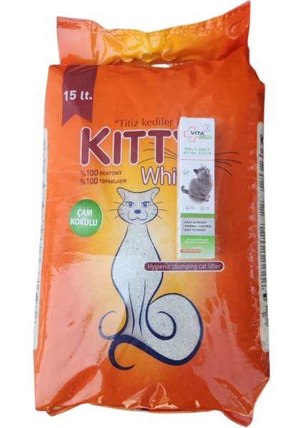 Çam Kokulu Topaklaşan Bentonit Kedi Kumu Vitacure Kedi Maltı 100 gr Hediyeli